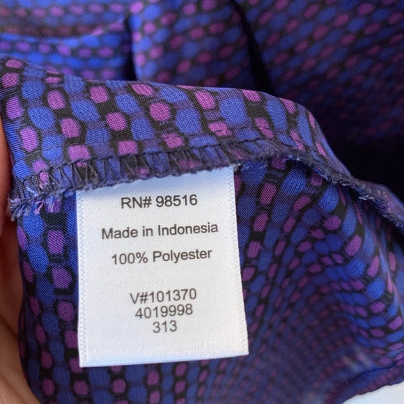 Coldwater Creek Blue & Purple Blouse Medium - Picture 3 of 8
